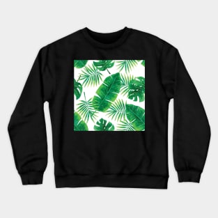 Palm Leaves Tropical Print Crewneck Sweatshirt